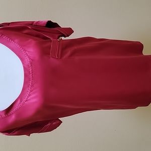 Diane Von Furstenberg Red Short Sleeve Silk Blouse Size 8